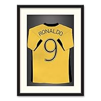 Athletes Jersey Theme Wall Art Black Framed Canvas Prints Home Decoration for Bedroom, Livingroom Ready to Hang - 23x31 inches