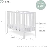 Obaby Bantam Space Saver Cot White Compact Baby Cot Adjustable Base view 9