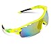 RIVBOS Polarized Sports Sunglasses Sun Glasses with 5 Interchangeable Lenses Fluorescent Color (Green)