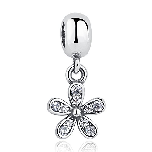 The Kiss Blooming Dahlia Flower 925 Sterling Silver Bead Fits European Charm Bracelet (Dazzling Daisy)
