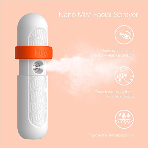 Nano mister, Mate2GO MINI facial cool mist sprayer handy face nebulizer for eyelash extension, beauty skin care moisturize, hydration and refreshing with USB Rechargeable, Orange - Thumbnail 4