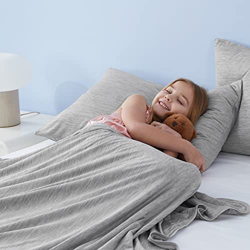 Marchpower Cooling Blanket, 150 x 200 cm, Light Summer Blanket with Japanese Arc-Chill Q-Max > 0.43 Cooling Fibres, Absorbs Body Heat, 2 in 1 Double-Sided Children's Blanket, Sofa Blanket, Travel Blanket, Grey