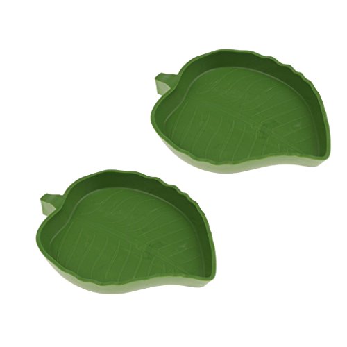 image for D DOLITY 4Pcs Shallow Reptile Amphibians Food Water Dish Corner Bowl f