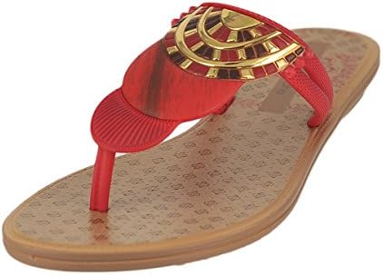 GRENDENE Tribal Thong Beige/Red Womens Flip-Flops Size 9M