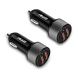 [2-Pack] iRAG 36W Dual USB Fast Charge 3.0 Car Charger for iPhone Xs/XS Max/XR/X/8/8 Plus/7/7 Plus/6S/6S Plus/6 Samsung Note 9/8/S10/S10 Plus/S10E/S9/S8/Plus,Moto Z4/Z3/Z2/X4/Google Pixel 2/3 XL
