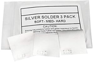 PMC SUPPLIES LLC 3 Piece Silver Solder Sheet - 1 DWT Each of Soft Medium Hard Jewelry Making SS65 SS70 & SS75 Soldering Sheet Set