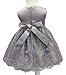 HX Baby Girl's Newborn Bowknot Gauze Christening Baptism Dress Infant Flower Girls Wedding Dresses 8 Color (3M/0-5 Months, Grey)