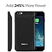 PowerBear iPhone 6 Plus Battery Case iPhone 6S Plus 7200 mAh External Rechargeable Charger Pack for Apple iPhone 6 Plus and 6S Plus Up to 245 percent Extra Battery BLACK 24 Month Warranty Included