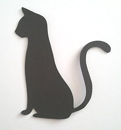 5 Silhouettes De Chat Assis En Carton Noir Amazon Fr Cuisine Maison