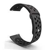 B-Great 22mm Quick Release Watch Band Replacement for Compatible with Fossil Q Marshal Gen 2/ Fossil Q Wander Gen 2/ Fossil Q Founder Gen 2/ Fossil Gen 3 Q Explorist Smartwatch (Charcoal/Black)