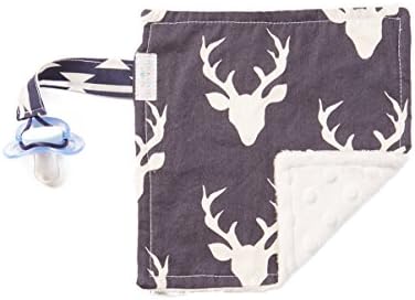 Pacifier Blanket, Pacifier Lovey, Pacifer Leash Blanket keeps Pacifier close by -Woodland Deer Baby Blanket