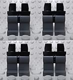 NEW! x4 Lego Minifigure DARK GREY with BLACK HIPS Pants Legs Minifig Girl Boy Star Wars