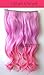 X&Y ANGEL- New Two Tone One Piece Long Curl/curly/wavy Synthetic Thick Hair Extensions Clip-on Hairpieces 26 Colors (Light Pink to Hot Pink)