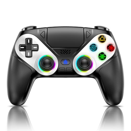 Bonacell RGB Wireless Controller für PS5 Pro/Slim/PC, Back Paddles 6-Achsen-Bewegungs/Dual Vibration/Turbo/Marco Touch Pad 3.5mm Audio Jack thumbnail 1