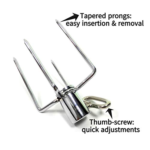 BBQSTAR BBQ Grill Rotisserie Spit Meat Forks Replacement 4ProngFits for er Grill Pro 5/16