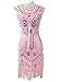 Vijiv Women's 1920's Vintage Gatsby Bead Sequin Art Nouveau Deco Flapper Dress