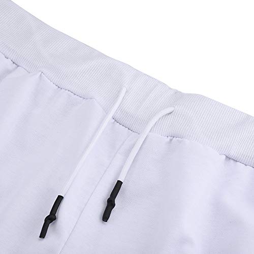 LISTHA Zipper Pocket Sports Pants Mens Personal Elastic Smallfoot Trousers White