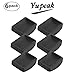 Yupeak Bed Stopper & Furniture Stopper – Newest Design Caster Cups fits to All Wheels of Furniture, Sofas and Bed – Caster Made up of Organic Silicone and Prevents Scratches (Black) (6 Pack（Black）)