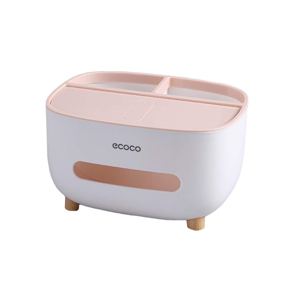 MHTECH Pink-1 Multifunctional Storage Box, PVC Tissue Box, Pen Holder, Remote Control Holder, Cosmetic Tissue Box