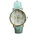 Sankuwen Women Men Watch, Leather Band Pineapple Pattern Analog Wrist Watches Green