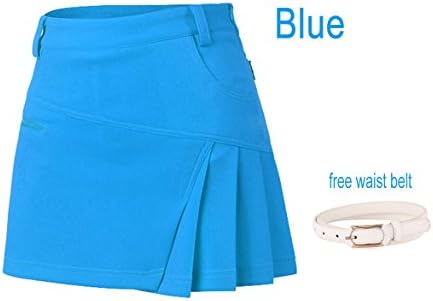 Acstar Women's Golf Skirts Lady's Gym Stretchy Breathable Skorts with Pocket and Underwear Covered No Static No Pilling (Blue, S)