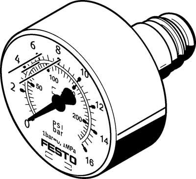 Festo 543487 PAGN-26-16-P10 Pressure Gauge