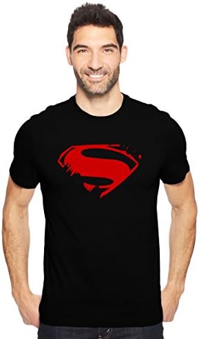 CHRYSOLITE Superman T Shirts for Fans - Men's Cotton Round Neck Tshirt in Black & Royal Blue