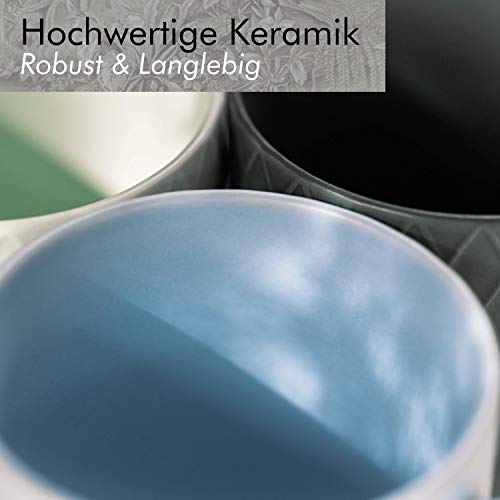 KIVY Tassen Set 6er x 400ml - GroÃe Kaffeetassen Set 6er - Kaffeetasse groà - Teetassen Set - Kaffee Tassen Sets - Kaffeebecher Keramik Becher Bunt - Bechersets - Kaffeepott Modern - Kaffeehäferl – Bild 5