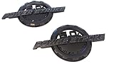 2 NEW MATTE BLACK FORD CUSTOM 6.0L F250 F350 POWERSTROKE DOOR BADGES EMBLEMS SET PAIR