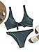 SweatyRocks Women's Sexy Bikini Swimsuit Tie Knot Front Swimwear Set Green L