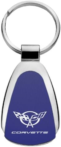 Chevy C5 Corvette Teardrop Shaped Key Chain Blue