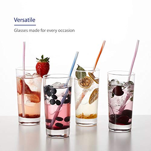 GoodGlassware Highball Glasses (Set of 4) 13.5 oz - Tall Drinking Glass with Heavy Base - for Water, Juice, Cocktails, and Other Beverages - Lead Free Glass, Dishwasher Safe, Perfect for Kitchen & Bar - Thumbnail 2