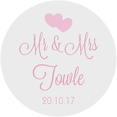 Oh So Personal 35 PERSONALISED Heart themed Wedding Day sticky labels for favours, bags, thank you envelope seals etc