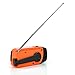 iRonsnow Upgraded Version IS-088U+ Dynamo Solar Hand Crank Self Powered AM/FM/NOAA Weather Radio with LED Flashlight and 1000mAh Emergency Power Bank (Orange)