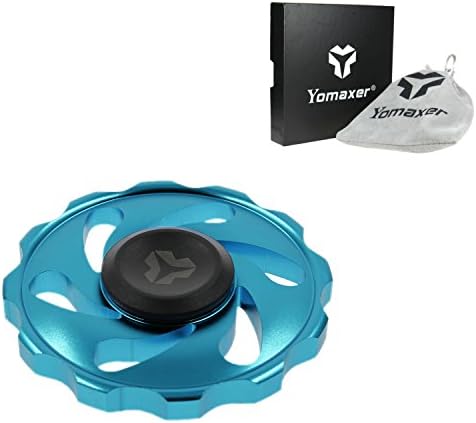 Yomaxer Aluminum Alloy FireWheel Fidget Hand Spinner EDC Toy for EDC ADHD Austim (Blue)