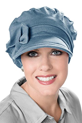 Versatility Newsboy Hat-Caps for Women with Chemo Cancer Hair Loss Luxury Bamboo - Denim