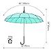 Kung Fu Smith Retro Women Pagoda Parasol Umbrella for Weddings & Bride, Anti Sun UV Stick Rain Umbrella - Turquoise
