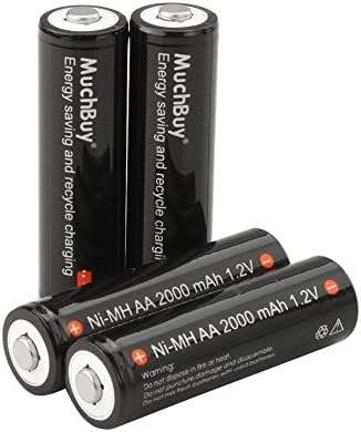 MuchBuy 4pcs 1.2v AA Ni-MH 2000mAh Rechargeable Battery