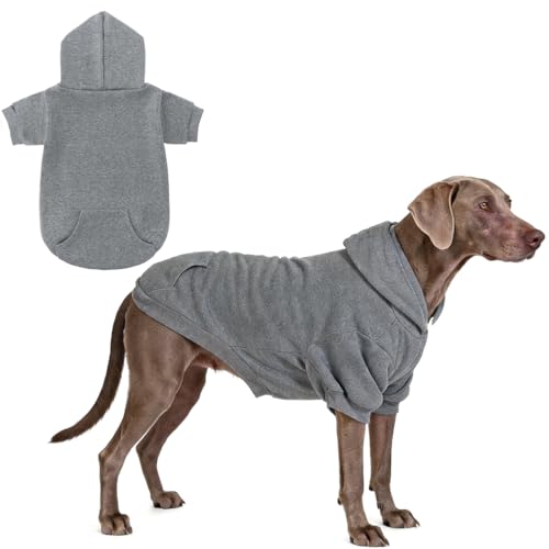 KOOLTAIL Basic Dog Hoodie - Soft and Warm Dog Jumper with Leash Hole and Pocket, Dog Winter Coat, Cold Weather Clothes Sweater for Small Medium Large Dogs Puppy Cat Boys Girls