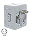 GearIt Universal Travel Adapter, All in One World Wide AC Wall Charger (US / UK / EU / AU) with 1A USB Charing Port, White