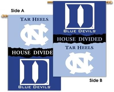 NCAA N. Carolina - Duke 2-Sided House Divided Rivalry Banner Flag Wall Scroll