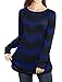 Allegra K Women's Zig-Zag Pattern Knitted Relax Fit Tunic Shirt XL Black Blue