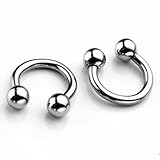 Jovivi 2-8pc 16G Stainless Steel Horseshoe Circular Barbell Ear Stud Helix Tragus Cartilage Earrings 1/4
