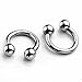 Jovivi 2-8pc 16G Stainless Steel Horseshoe Circular Barbell Ear Stud Helix Tragus Cartilage Earrings 1/4