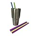 ABC123 Drinkware Reusable Staight Silicone Drinkings Straws With Advanced Cleaning Brush For RTIC, Ozark Tral and Yeti Rambler 20OZ & 30OZ Tumblers