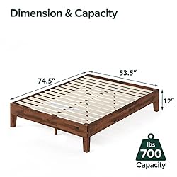 ZINUS Alexis Deluxe Wood Platform Bed Frame / Solid