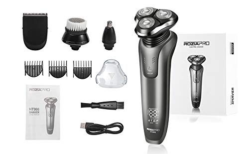 Electric Razor for Men 4 in 1 Rotary Shavers Cordless Waterproof USB Fast Charging Wet/Dry Electric Shaver Includes Hair Clippers and Nose Hair trimmer - Thumbnail 6