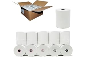 NAYELISH (50 Rolls - 49 GSM) 3 1/8 x 230 Thermal Paper Receipt Rolls (Actual Length 200-230 feet) fits all Clover POS Cash Register Printers, Star Micronics SCP700 TSP100 TSP300 TSP400