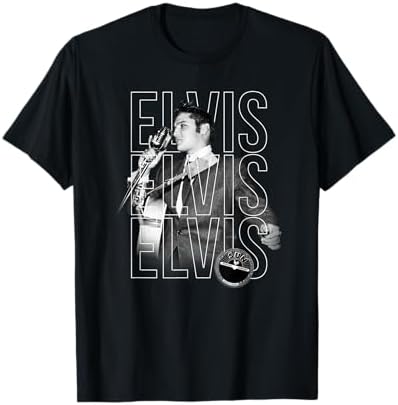 Amazon.com: Elvis Presley Vintage T-Shirt - Classic Fit, Crew Neck