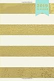 Daily 2019 Planner: Small Mini Calendar To Fit Purse & Pocket; Metallic Gold Cover; Ultra Portable M by